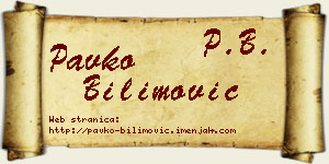 Pavko Bilimović vizit kartica
